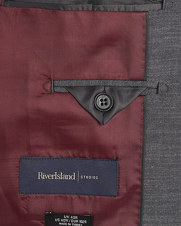 Blue Regular Fit Denim Suit Jacket