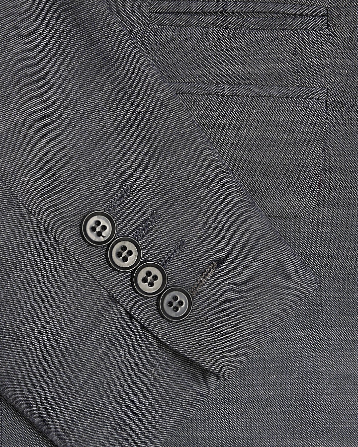 Blue Regular Fit Denim Suit Jacket