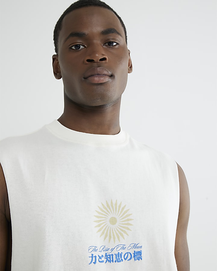 Cream Rise Of The Moon Tank Top