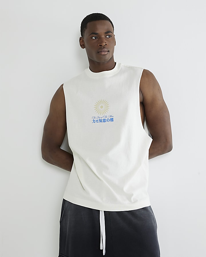 Cream Rise Of The Moon Tank Top