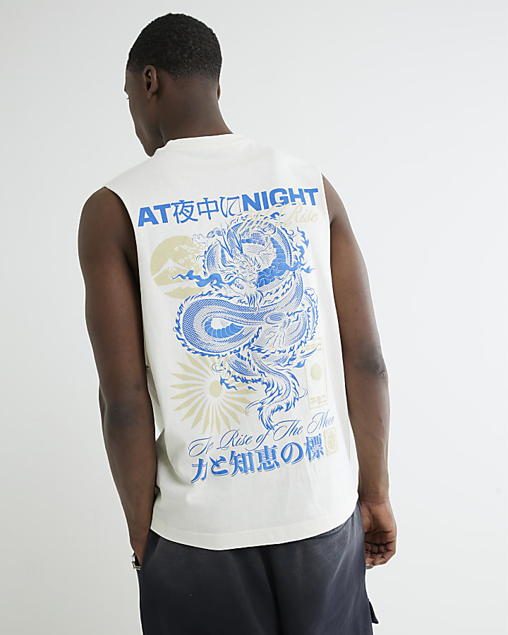 Cream Rise Of The Moon Tank Top