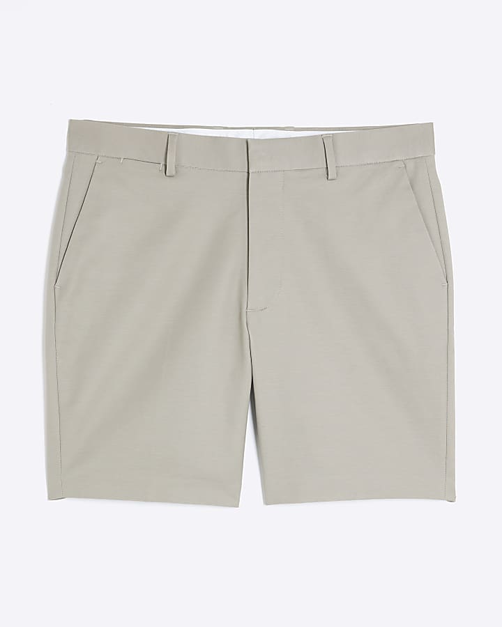 Beige Slim Fit Chino Shorts