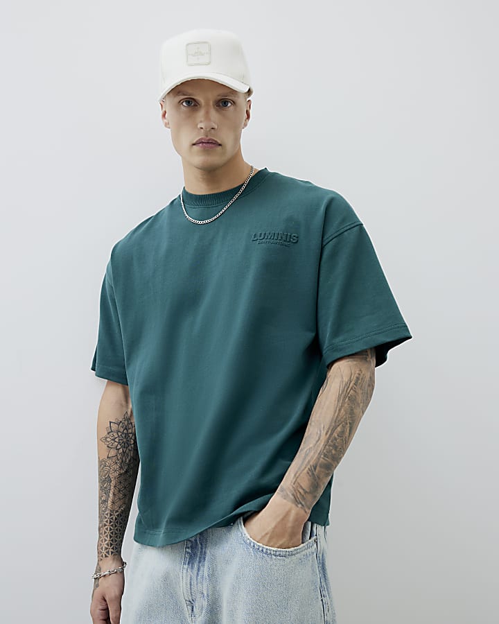 Green Oversized Luminis Embossed T-Shirt