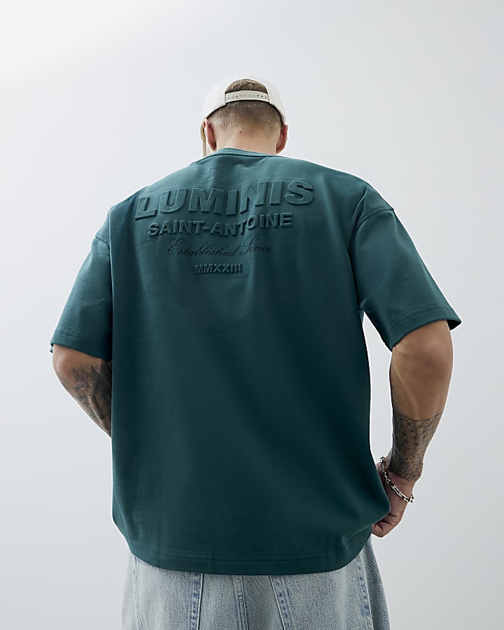 Green Oversized Luminis Embossed T-Shirt