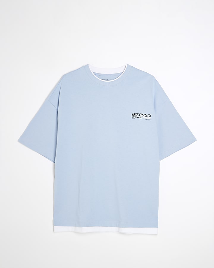 Blue Essentialism Double Layered T-Shirt