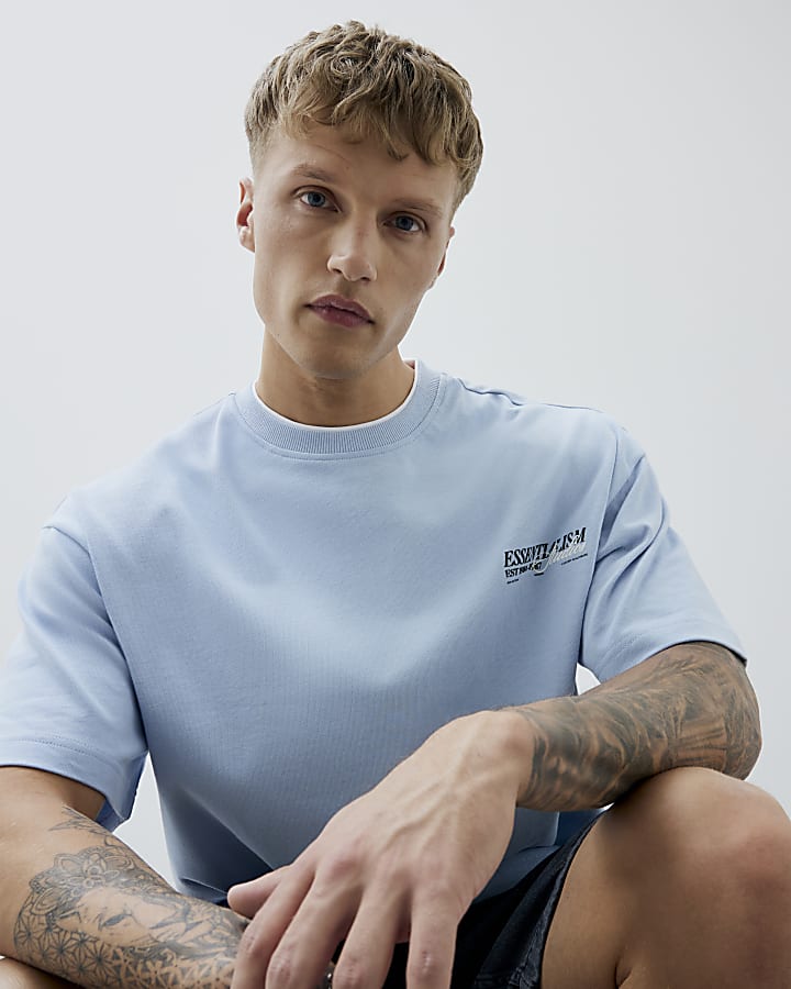 Blue Essentialism Double Layered T-Shirt