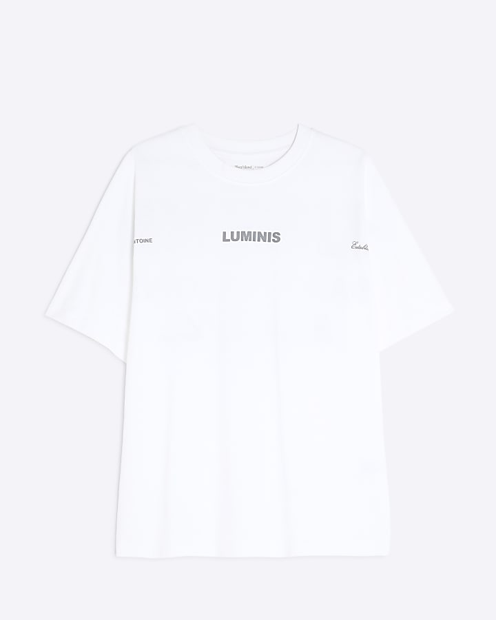 White Oversized Short Sleeve Luminis T-Shirt