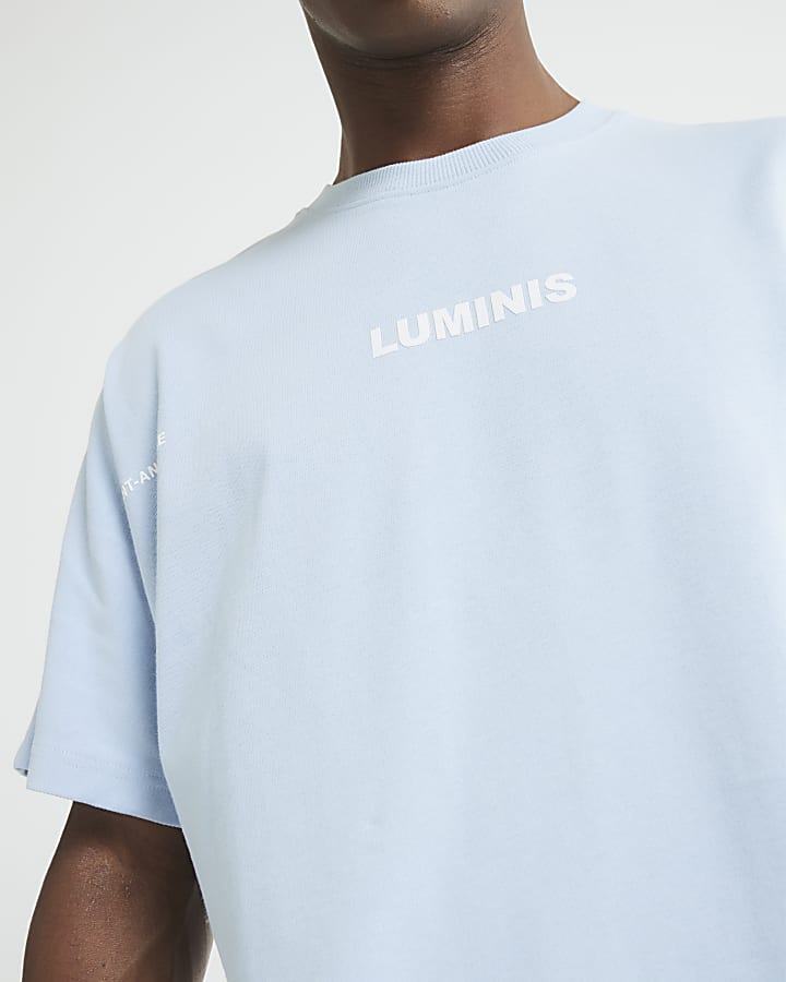 Blue Luminis Wide Text T-Shirt