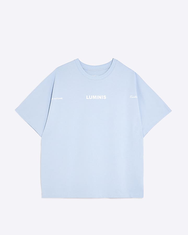Blue Luminis Wide Text T-Shirt