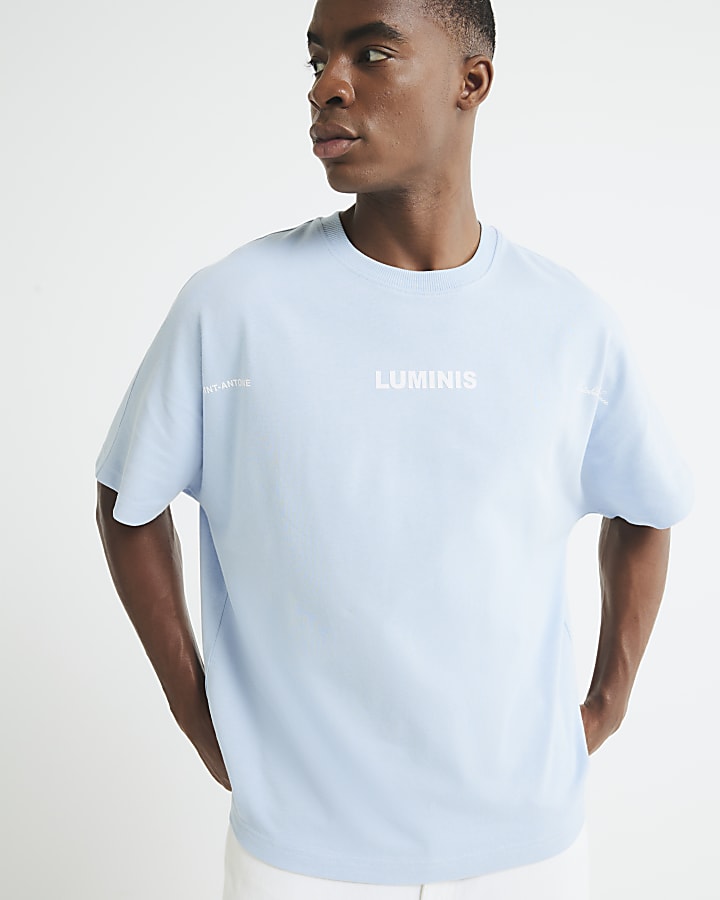 Blue Luminis Wide Text T-Shirt