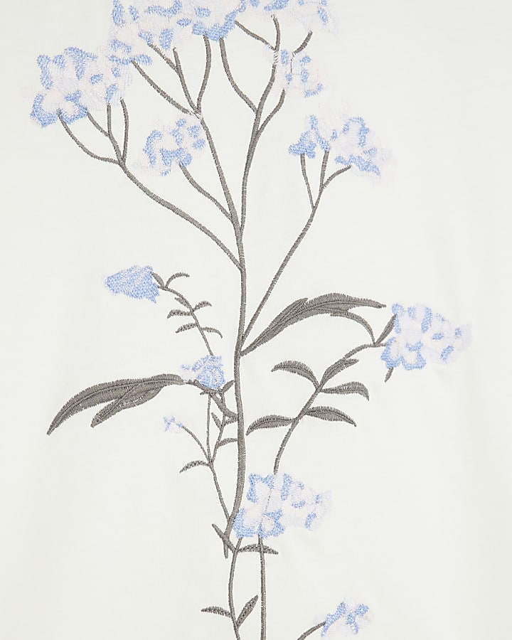 White Regular Fit Florence Floral T-Shirt