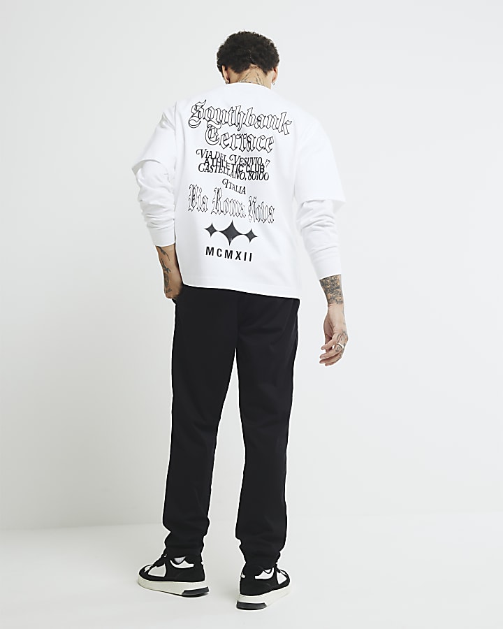 Black Regular Fit Pull On Joggers