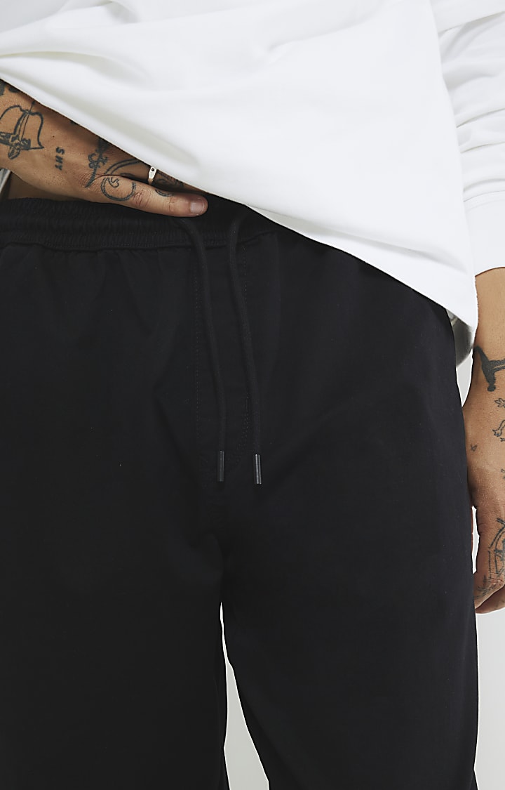Black Regular Fit Pull On Joggers