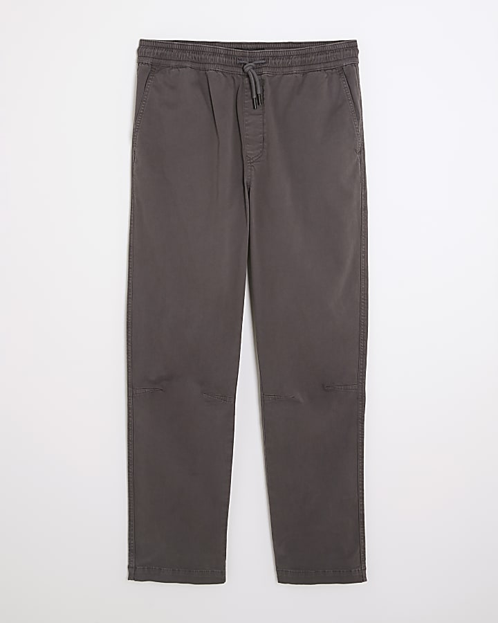 Grey Regular Fit Pull On Joggers