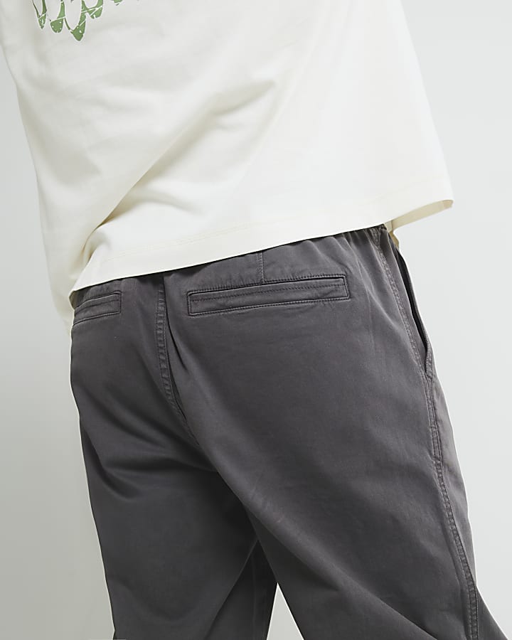 Grey Regular Fit Pull On Joggers