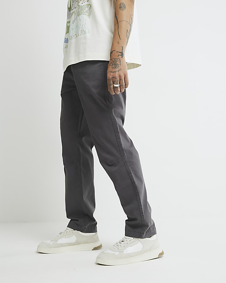 Grey Regular Fit Pull On Joggers