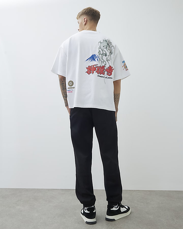 Black Regular Fit Cuffed Joggers