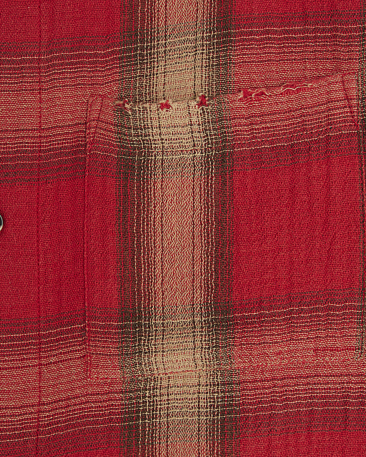 Red Loose Fit Check Shirt
