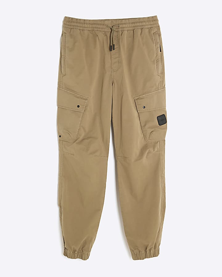 Green Regular Fit Cargo Trousers