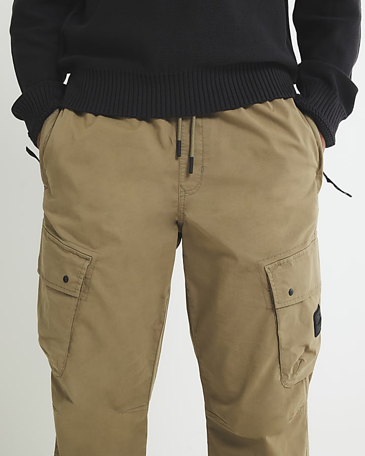 Green Regular Fit Cargo Trousers