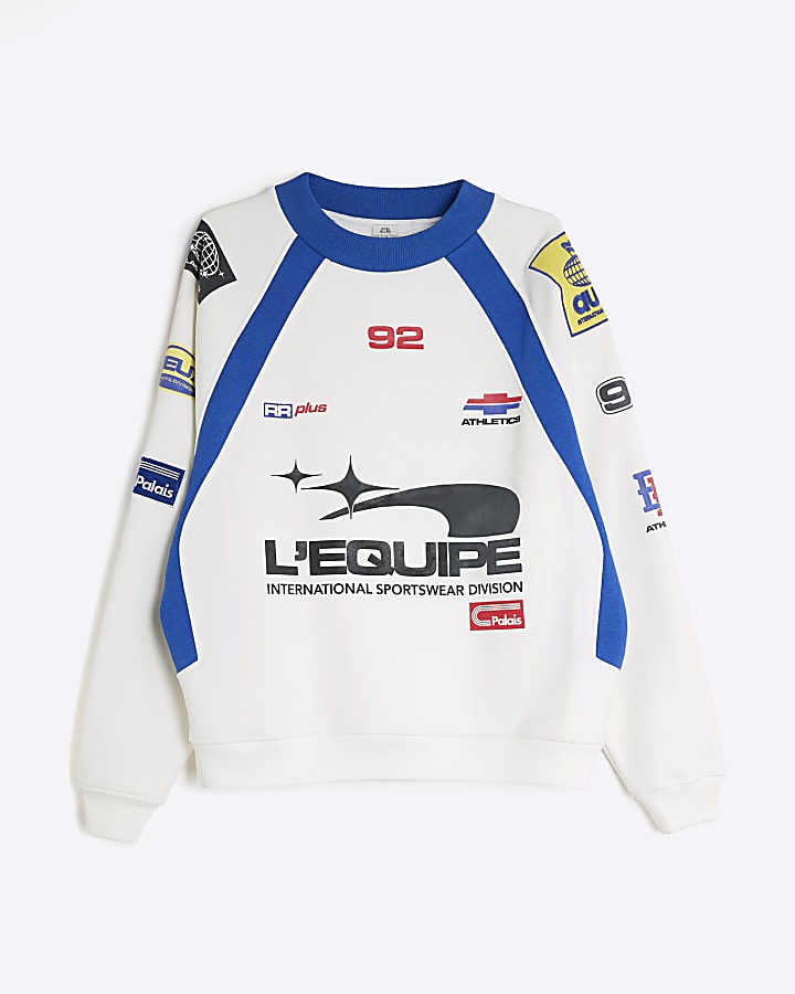 Beige Long Sleeve L'Equipe Sports Sweatshirt