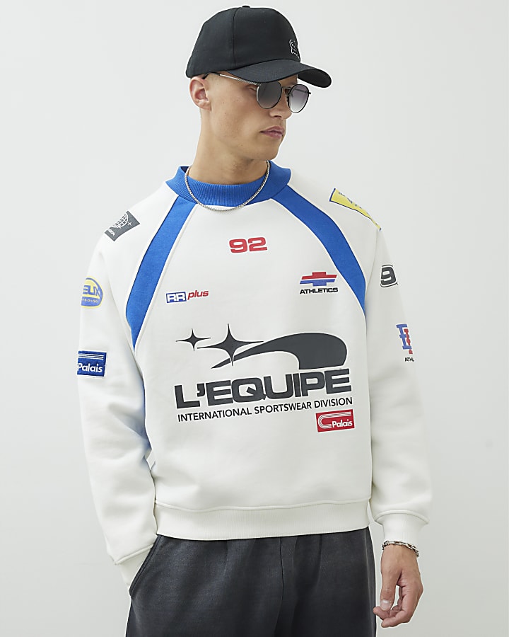 Beige Long Sleeve L'Equipe Sports Sweatshirt