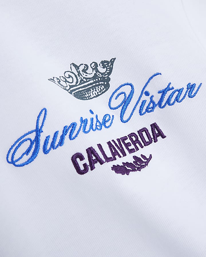 White Regular Fit Sunrise Vistar T-Shirt
