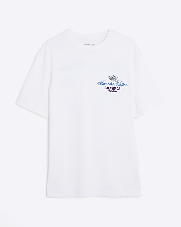 White Regular Fit Sunrise Vistar T-Shirt