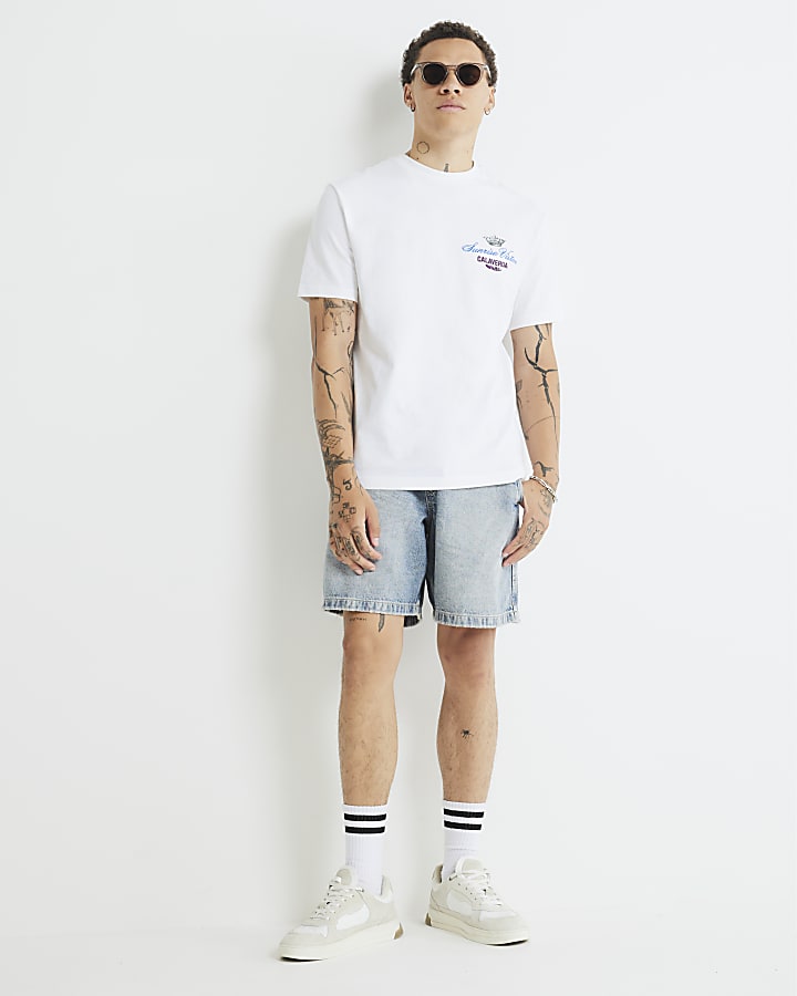 White Regular Fit Sunrise Vistar T-Shirt