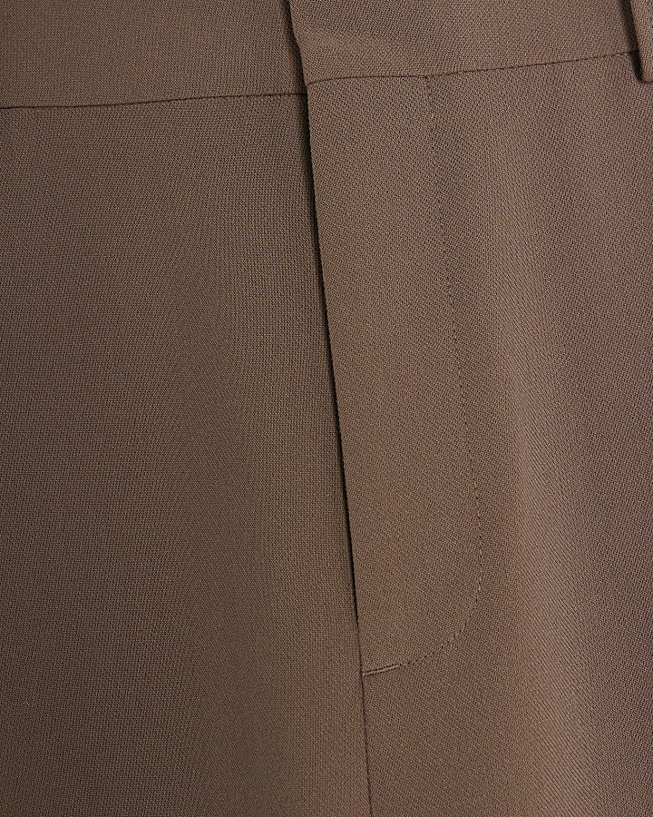 Brown Relaxed Fit Suit Trousers