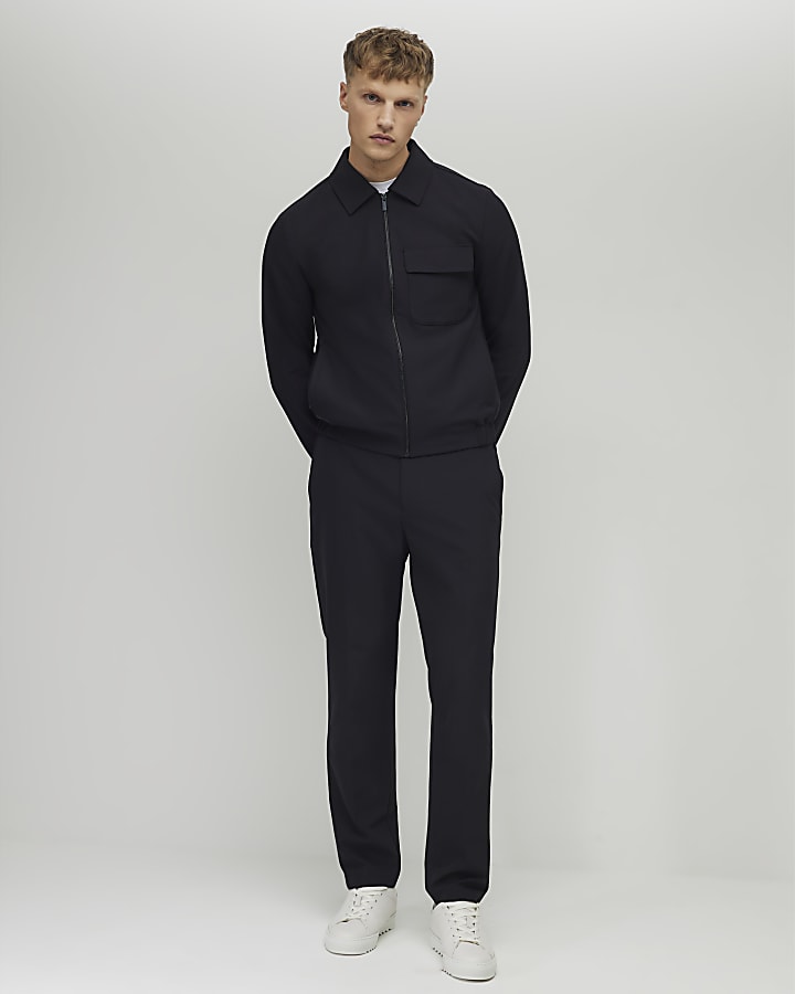 Black Skinny Fit Harrington Jacket