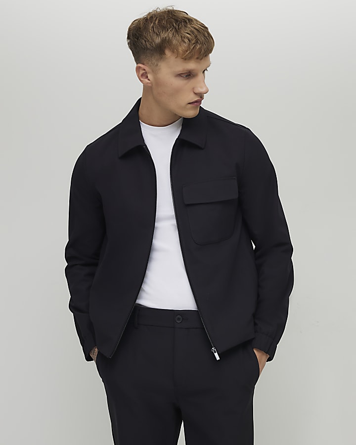 Black Skinny Fit Harrington Jacket