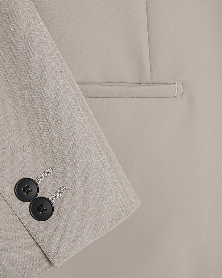Beige Skinny Fit Suit Jacket