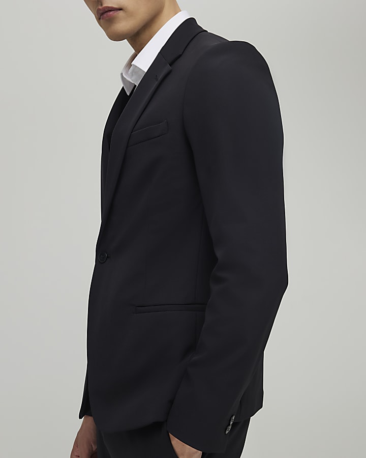 Black Skinny Fit Suit Jacket