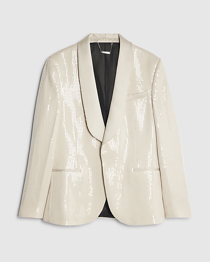 Cream Sequin Blazer