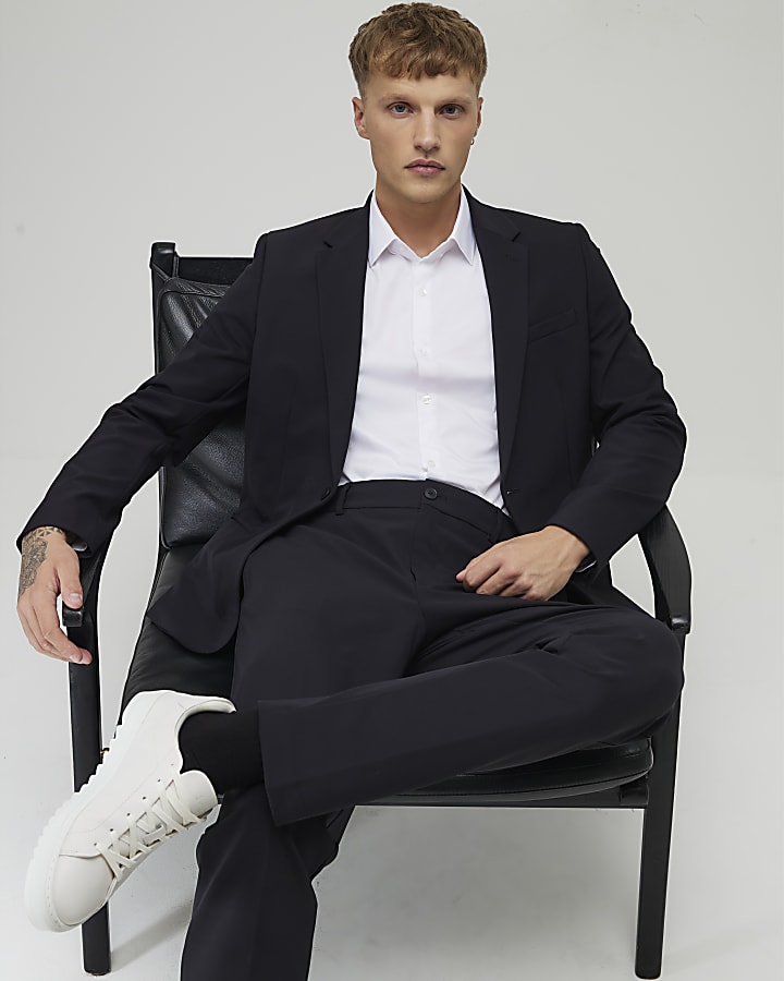 Black Skinny Fit Suit Trousers