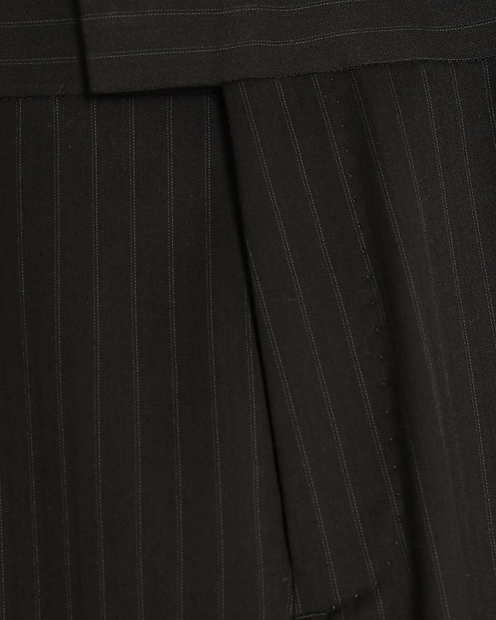 Black Slim Fit Stripe Suit Trousers
