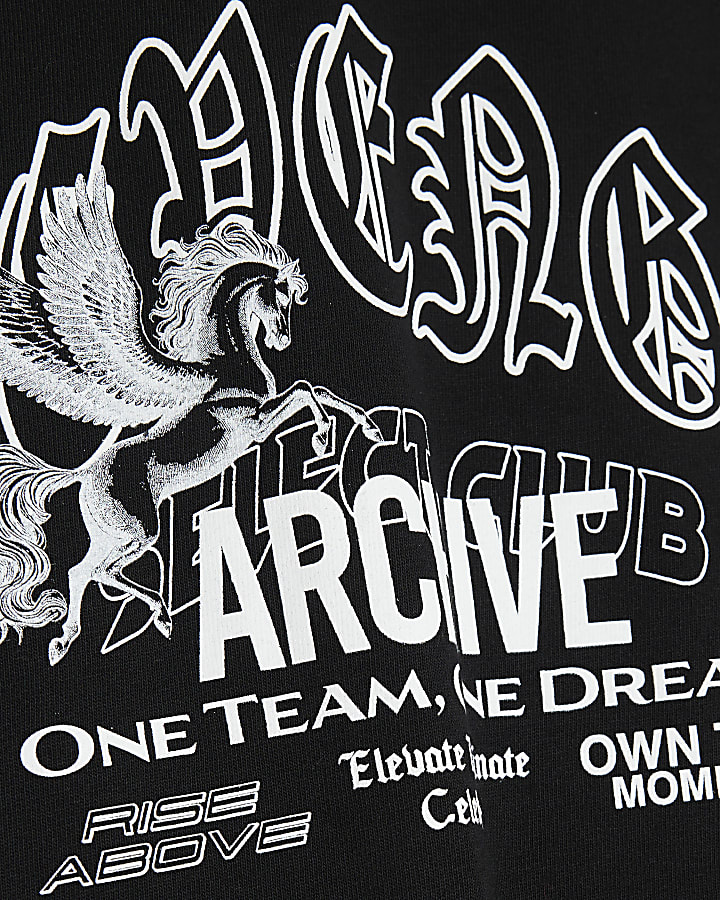 Black Oversized Fit Revenge Script T-Shirt