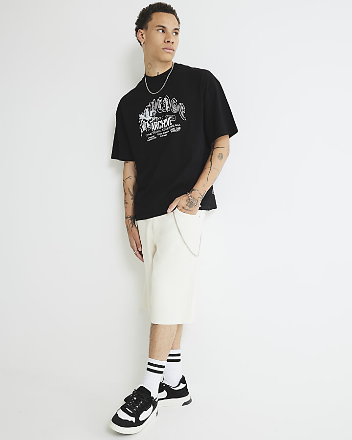 Black Oversized Fit Revenge Script T-Shirt