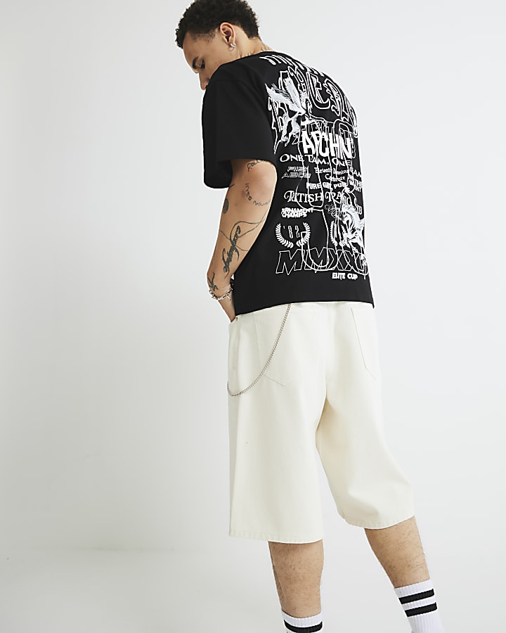 Black Oversized Fit Revenge Script T-Shirt