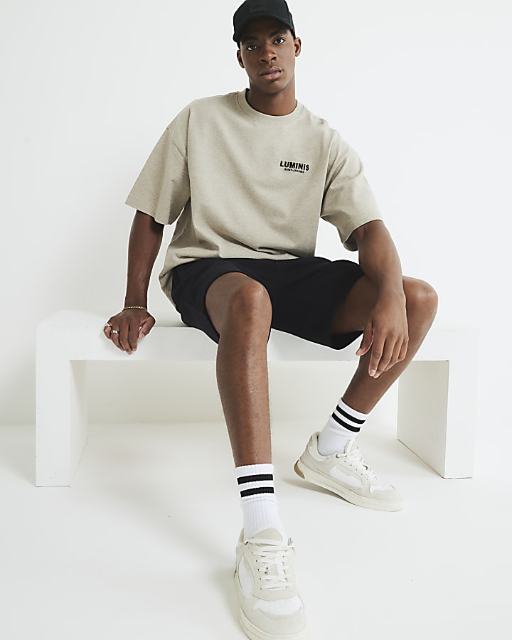 Black Regular Fit Jogger Shorts