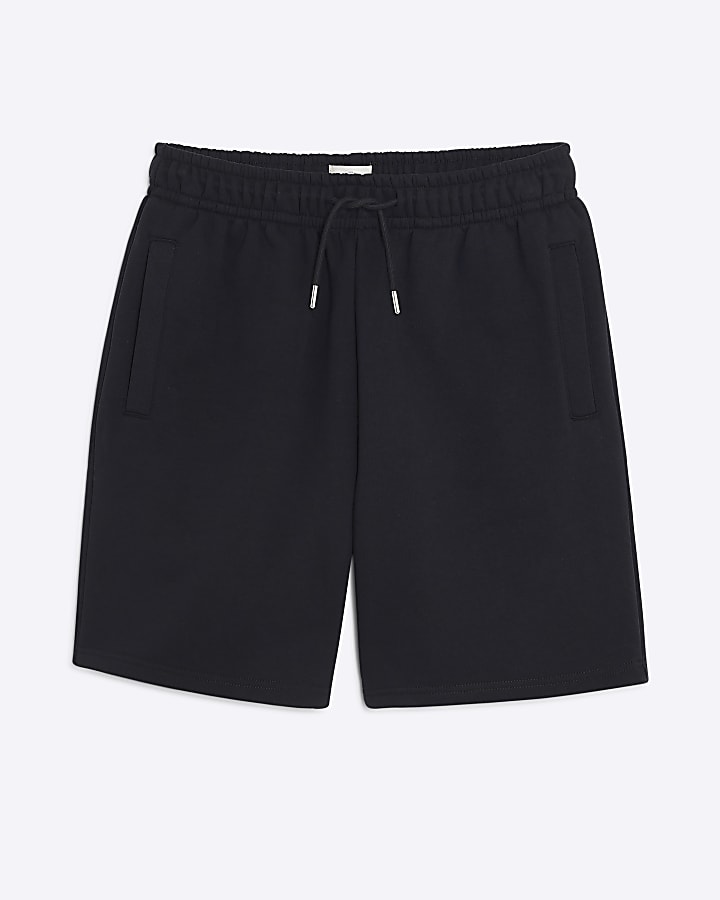 Black Regular Fit Jogger Shorts