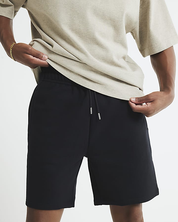 Black Regular Fit Jogger Shorts