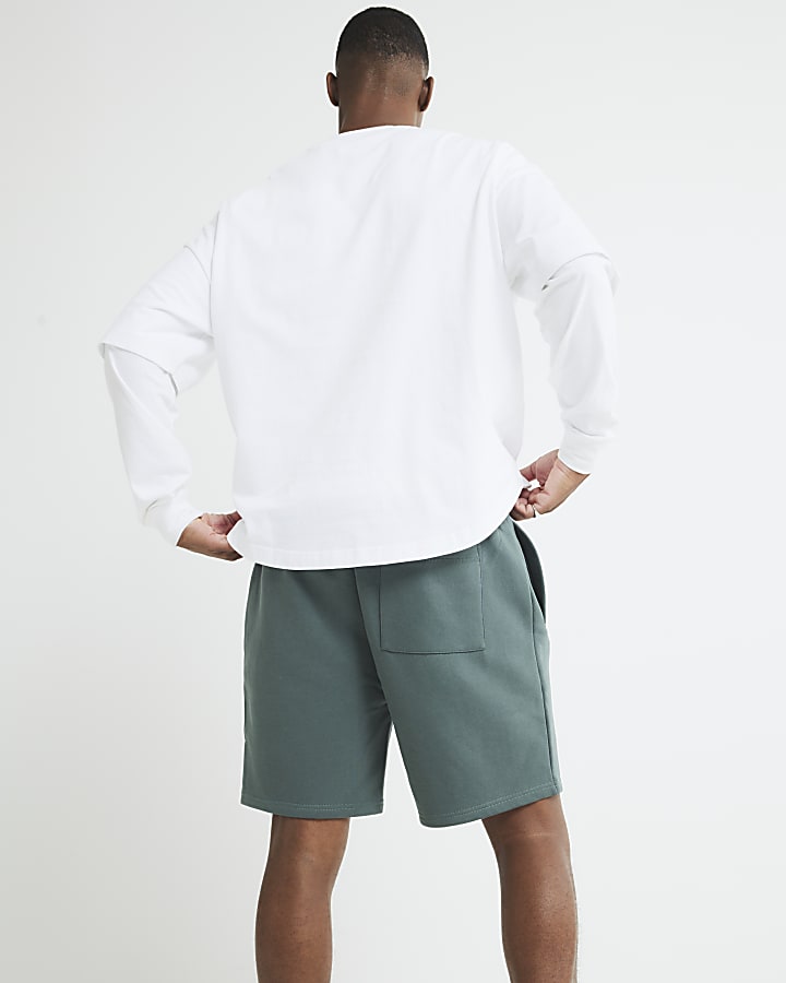 Green Regular Fit Jogger Shorts