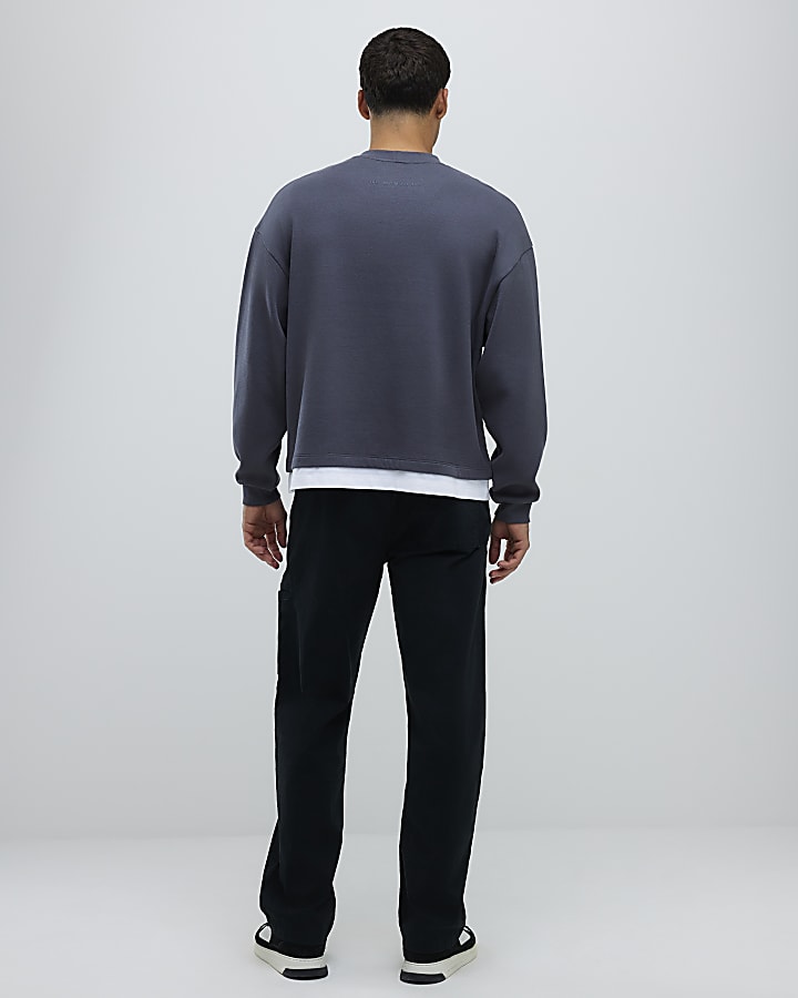 Black Loose Fit Pull On Trousers