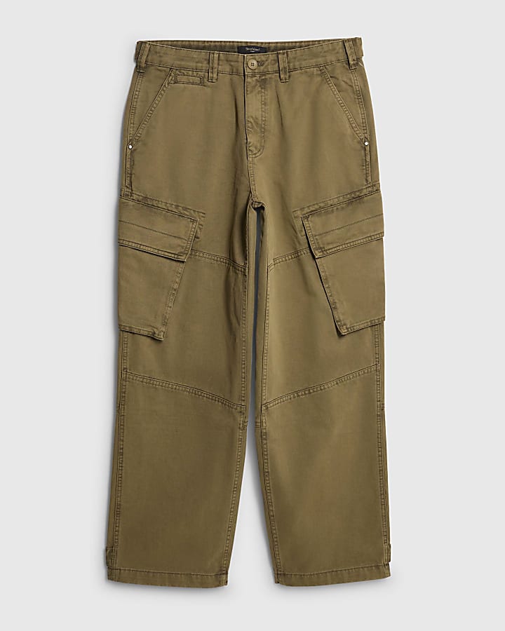 Khaki Super Baggy Cargo Trousers