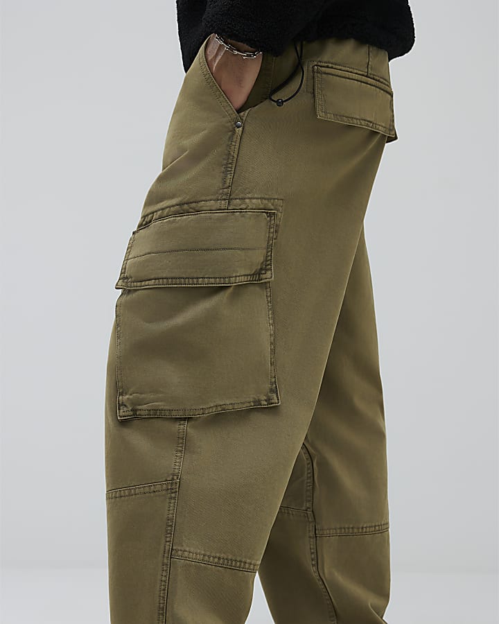 Khaki Super Baggy Cargo Trousers
