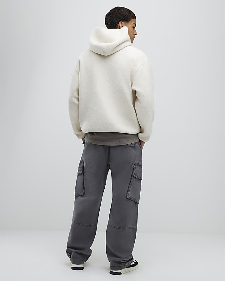 Grey Super Baggy Cargo Trousers