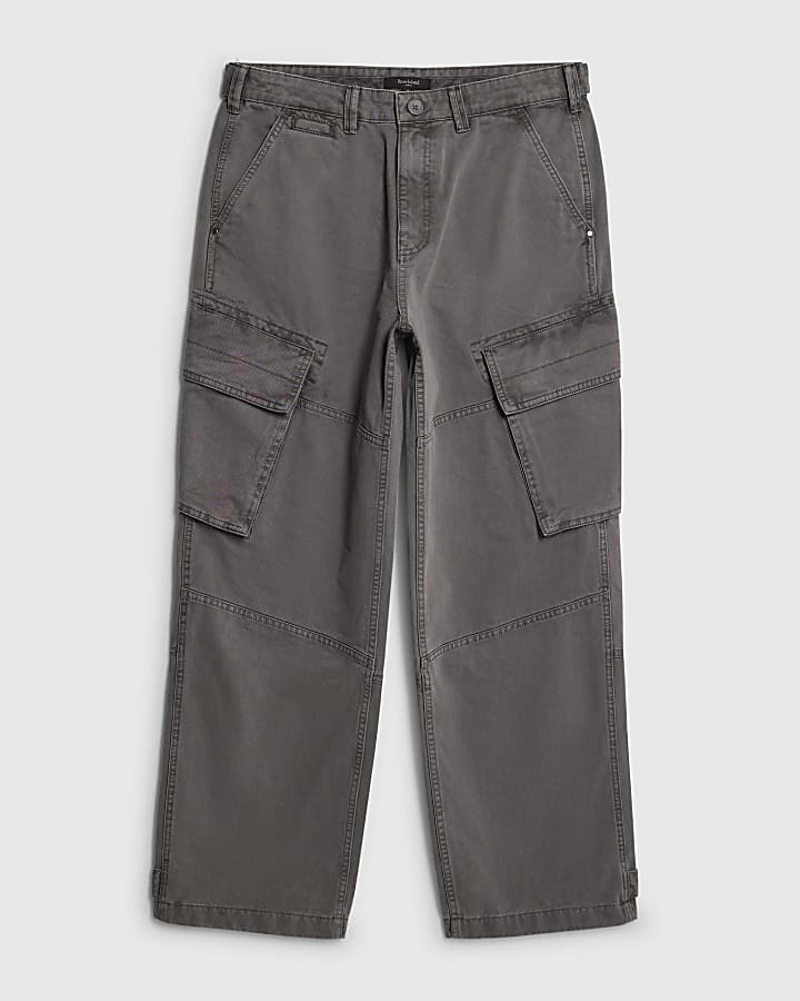 Grey Super Baggy Cargo Trousers
