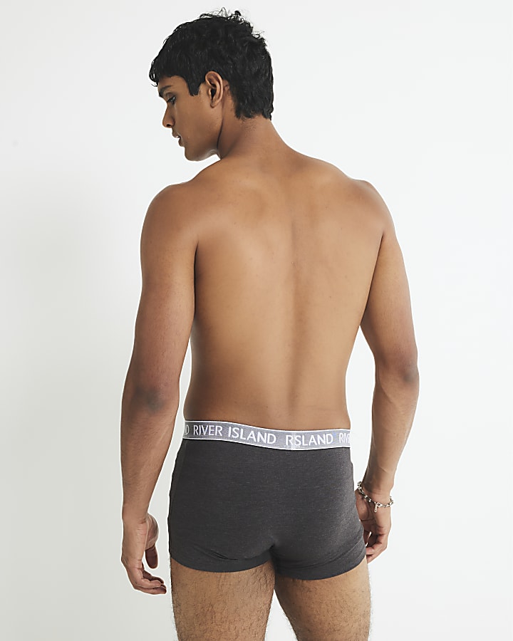 Grey Textured Waistband Pack Of 5 Trunks